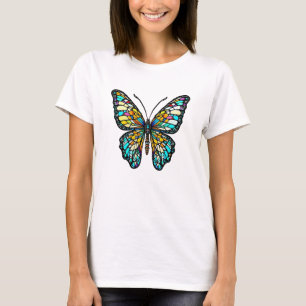 Colorful Stained Glass Butterfly T-Shirt