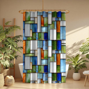 Colorful stained glass geometric pattern