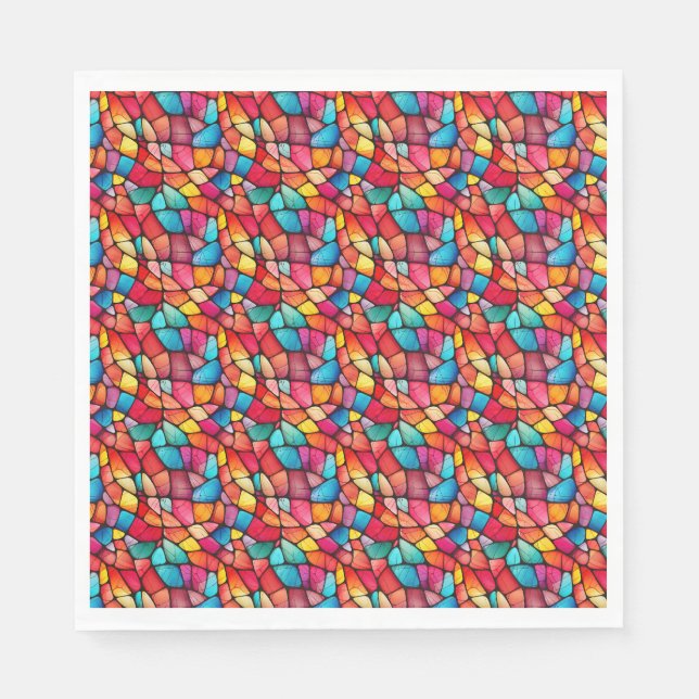 Colorful Stained Glass Pattern background Napkin (Front)