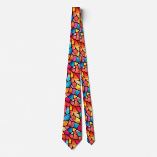 Colorful Stained Glass Pattern background Tie