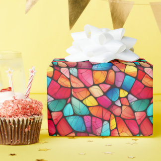 Colorful Stained Glass Pattern background Wrapping Paper