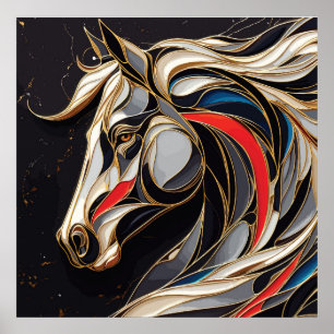 Colorful Stallion Spirit Poster