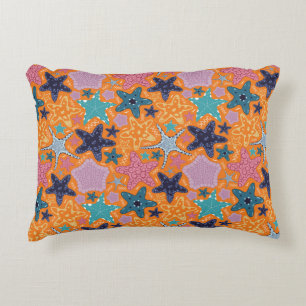 Colorful Star fishes Accent Pillow