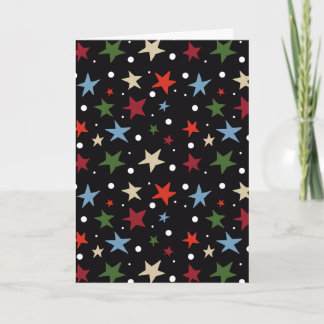 Colorful Star Pattern Holiday Card