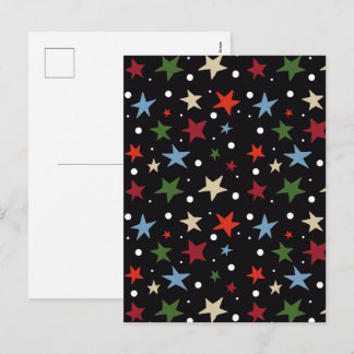 Colorful Star Pattern Holiday Postcard