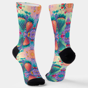 Colorful strawberry socks