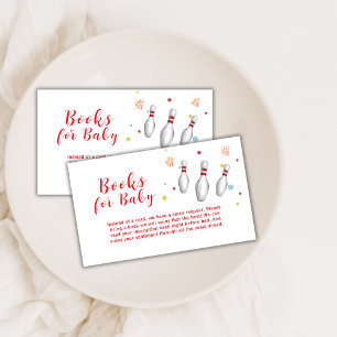 Colorful Strike Up Bowling Books For Baby Shower  Enclosure Card