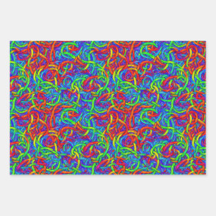 Colorful string wrapping paper sheet