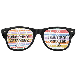 Colorful Stripe Happy Purim Retro Sunglasses