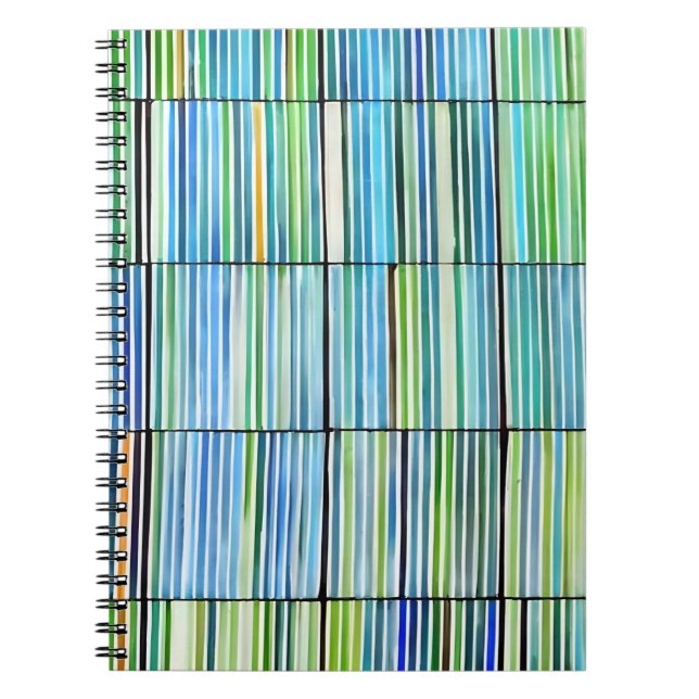 Colorful Striped Abstract Notebook (Front)