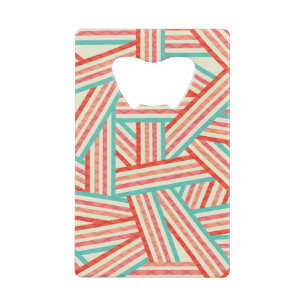 Colorful Striped Abstract Pattern Credit Card Bottle Opener