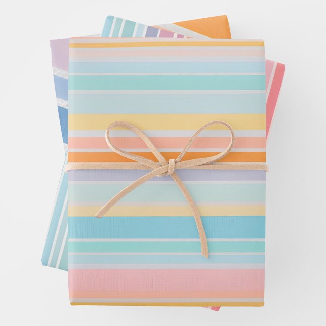 Colorful Striped Fabric Art Wrapping Paper Sheets (Creator Uploaded)