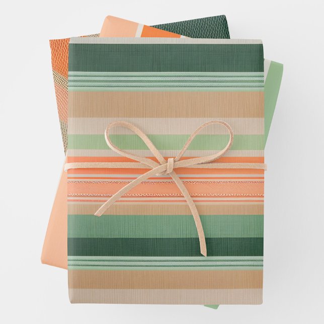 Colorful Striped Fabric Art Wrapping Paper Sheets (Creator Uploaded)