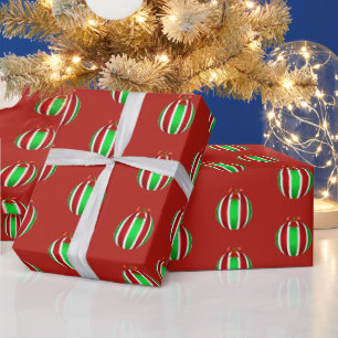 Colorful Striped Ornament Christmas Wrapping Paper