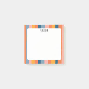 Colorful Stripes CUSTOM Monogram Personalized Post-it Notes