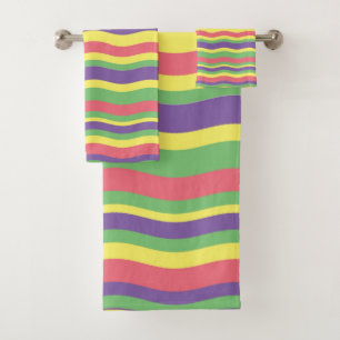 Colorful stripes design   bath towel set