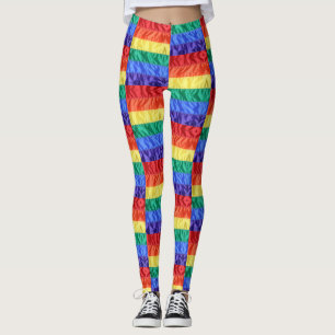 Colorful stripes geometric pattern modern chic  leggings