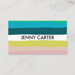 Colorful Stripes Minimalist Cool Business Card
