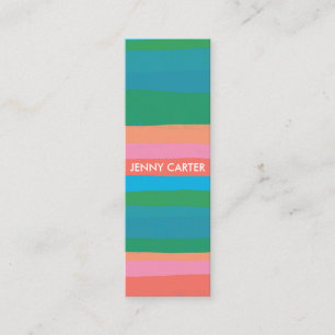 Colorful Stripes Minimalist Cool Mini Business Card