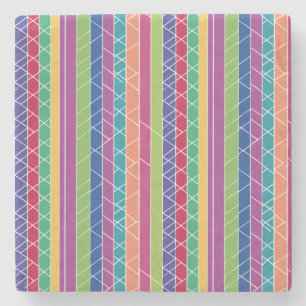 Colorful Stripes Stone Coaster
