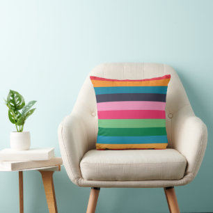 Colorful Stripes Throw Pillow