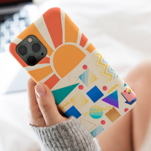 COlorful Stylish blue red Vintage Aesthetic iPhone 11 Case