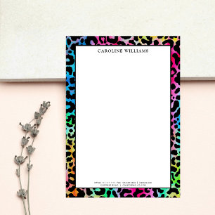 Colorful Stylish Leopard Texture Neon Vibrant Card