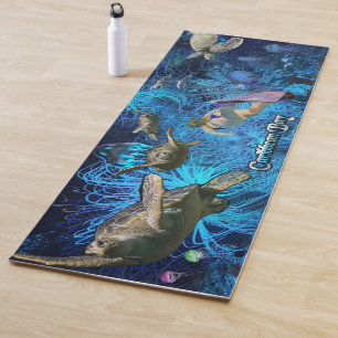 Colorful Stylish Sea Life Yoga Mat