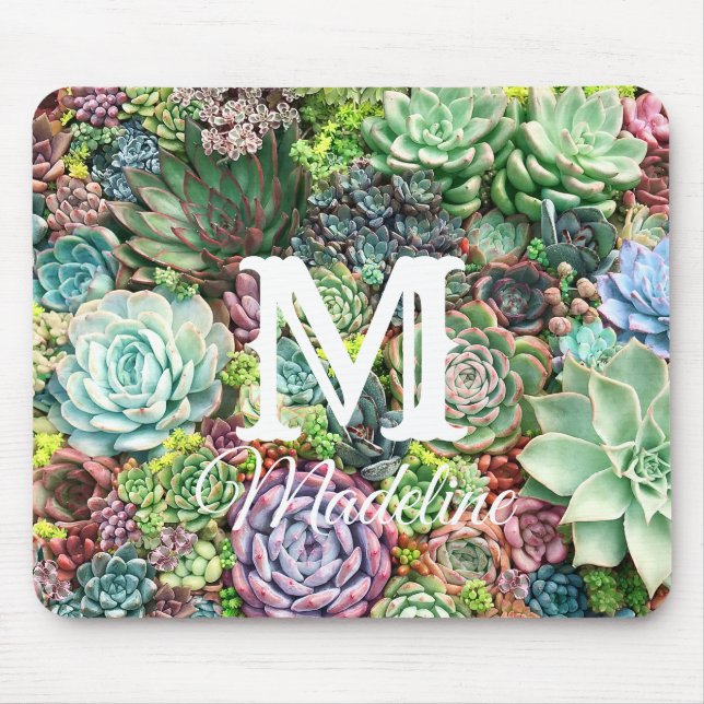 Colorful Succulent Garden Mouse Pad (Front)