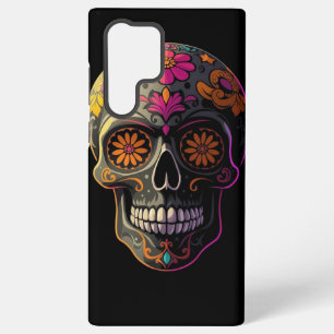 Colorful Sugar Skull Floral Art Aesthetic Samsung Galaxy Case