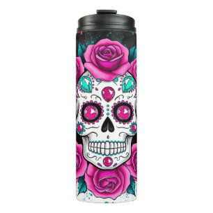 Colorful Sugar Skull  Thermal Tumbler