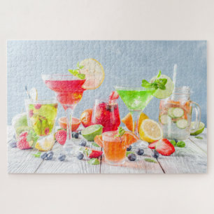 Colorful Summer Cocktails And Mocktails Drinks Jigsaw Puzzle