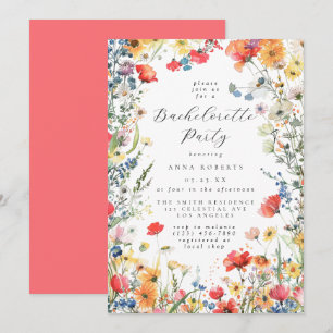Colorful Summer Floral Bachelorette Party Invitation
