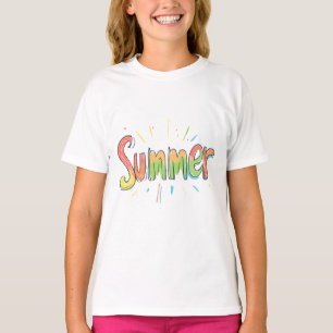 Colorful Summer Text T-Shirt