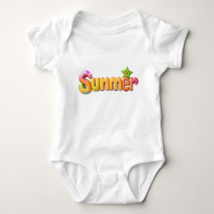 Colorful Summer Text with Star Baby Bodysuit