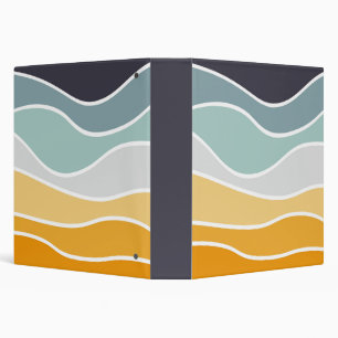 Colorful summery retro style waves binder
