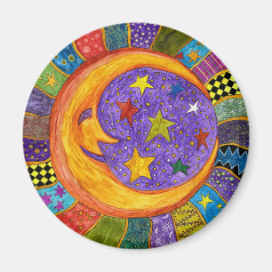 Colorful Sun, Moon and Stars Magnet