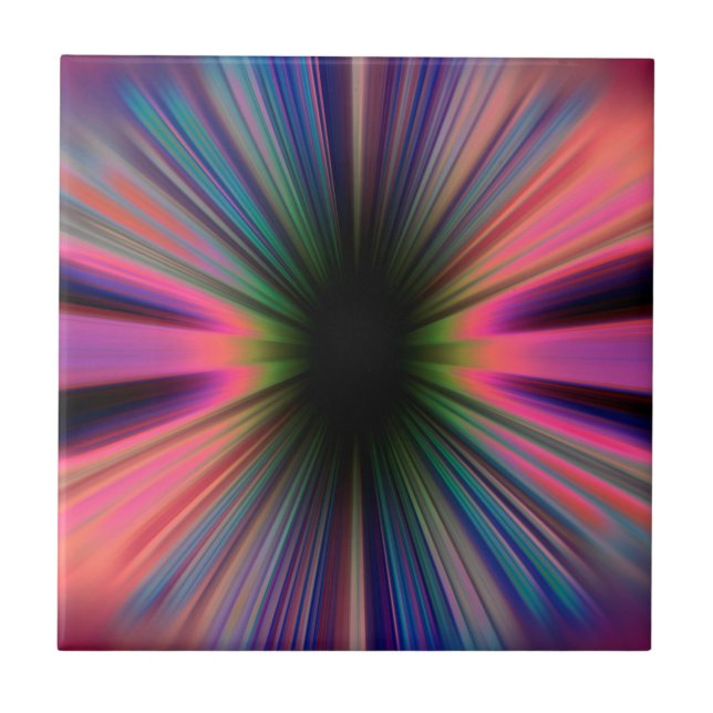 Colorful sunburst rays tile (Front)