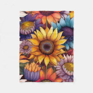 Colorful Sunflower Blanket Autumn