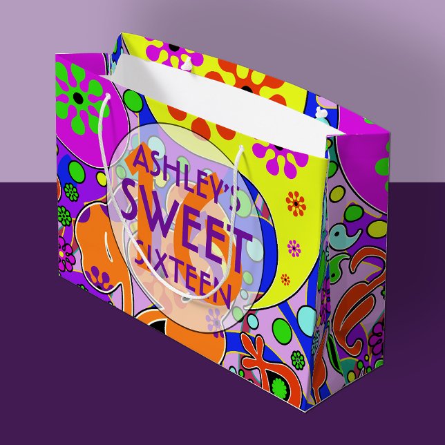 Colorful Sweet 16 Anniversaire Cadeau Sac (Créateur téléchargé)