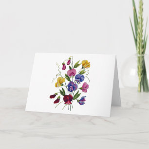 Colorful Sweet Peas Holiday Card