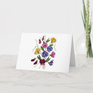 Colorful Sweet Peas Holiday Card