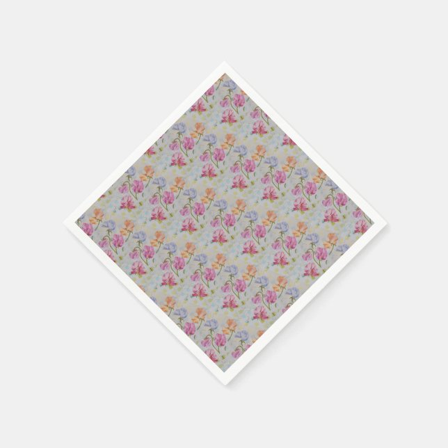 COLORFUL SWEET PEAS NAPKIN (Corner)