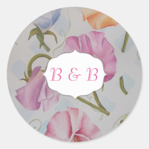 COLORFUL SWEET PEAS WATERCOLOR FLOWER STICKERS