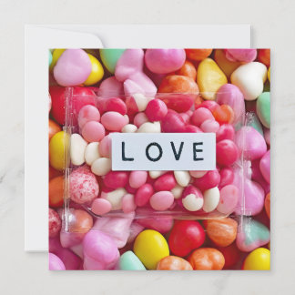 Colorful Sweetheart Candy Love Valentine's Present Card