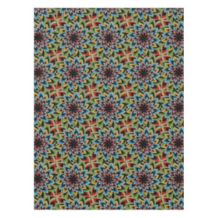 COLORFUL SWIRL FLOWER PATTERN TABLECLOTH