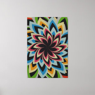 COLORFUL SWIRL FLOWERS  CANVAS PRINT