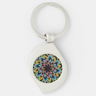 COLORFUL SWIRL FLOWERS KEYCHAIN