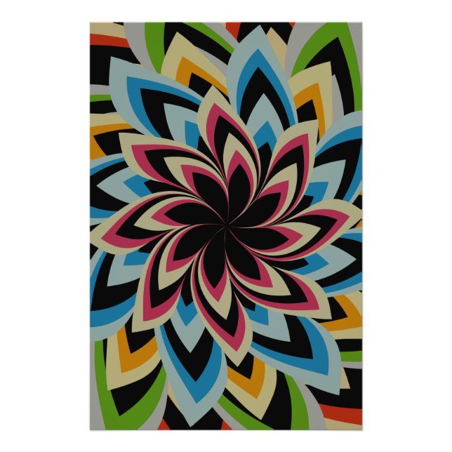 COLORFUL SWIRL FLOWERS   PHOTO PRINT (Front)