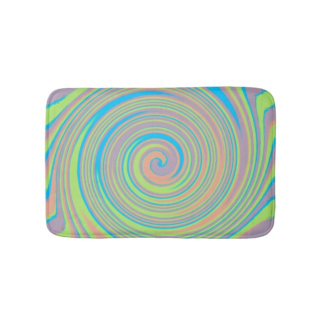Colorful swirl pattern bath mat (Front)
